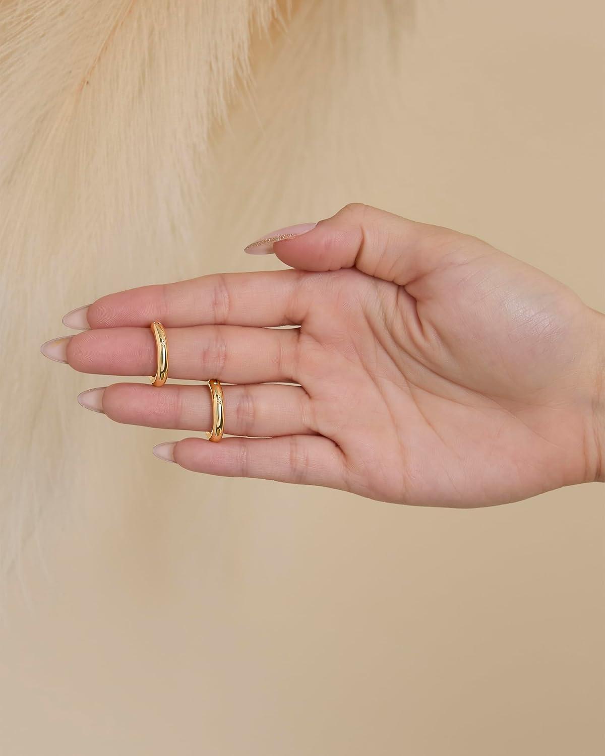 imageJessica Simpson GoldPlated Sterling Silver Hoop Earrings for Women Chunky Gold Hoops