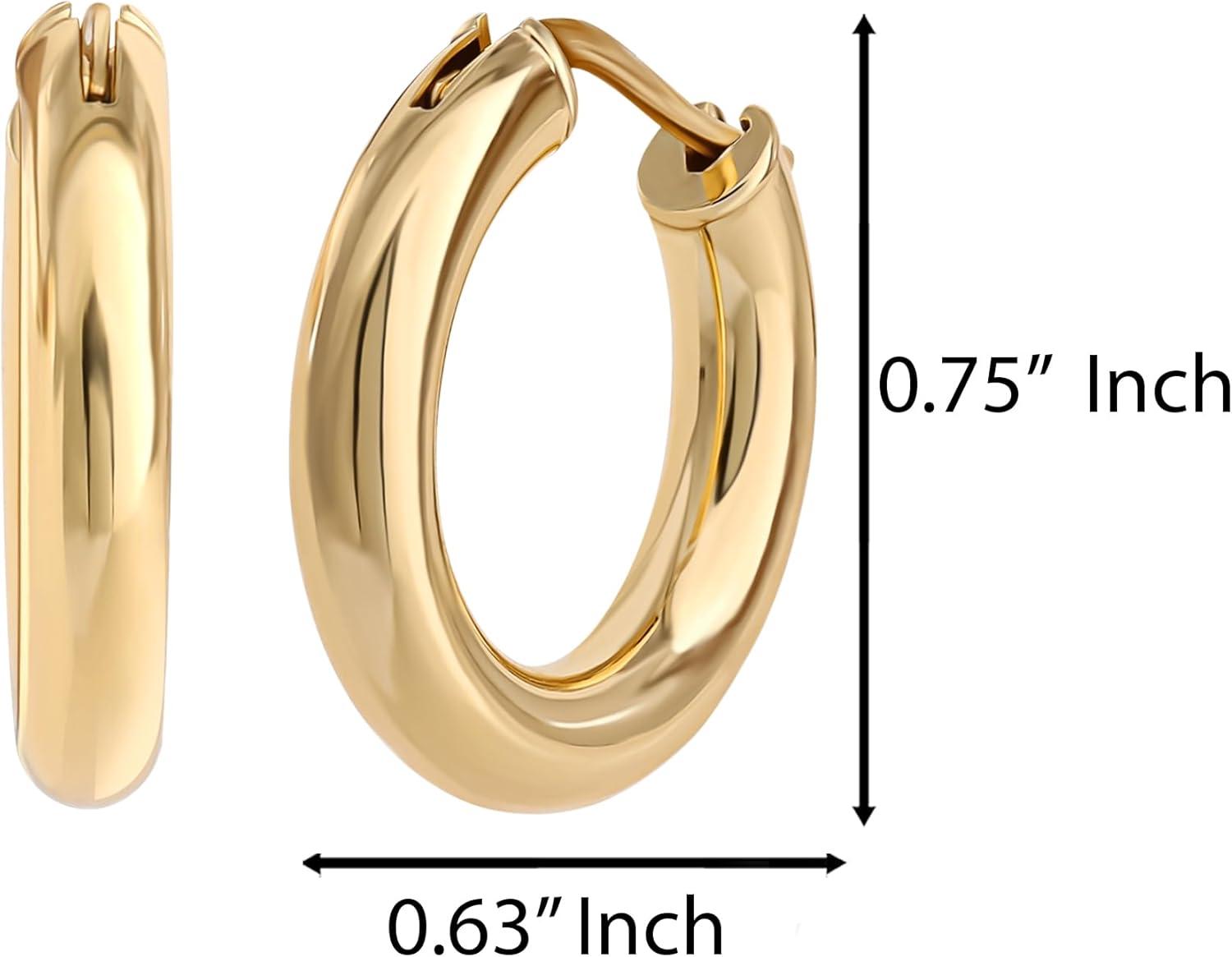 imageJessica Simpson GoldPlated Sterling Silver Hoop Earrings for Women Chunky Gold Hoops
