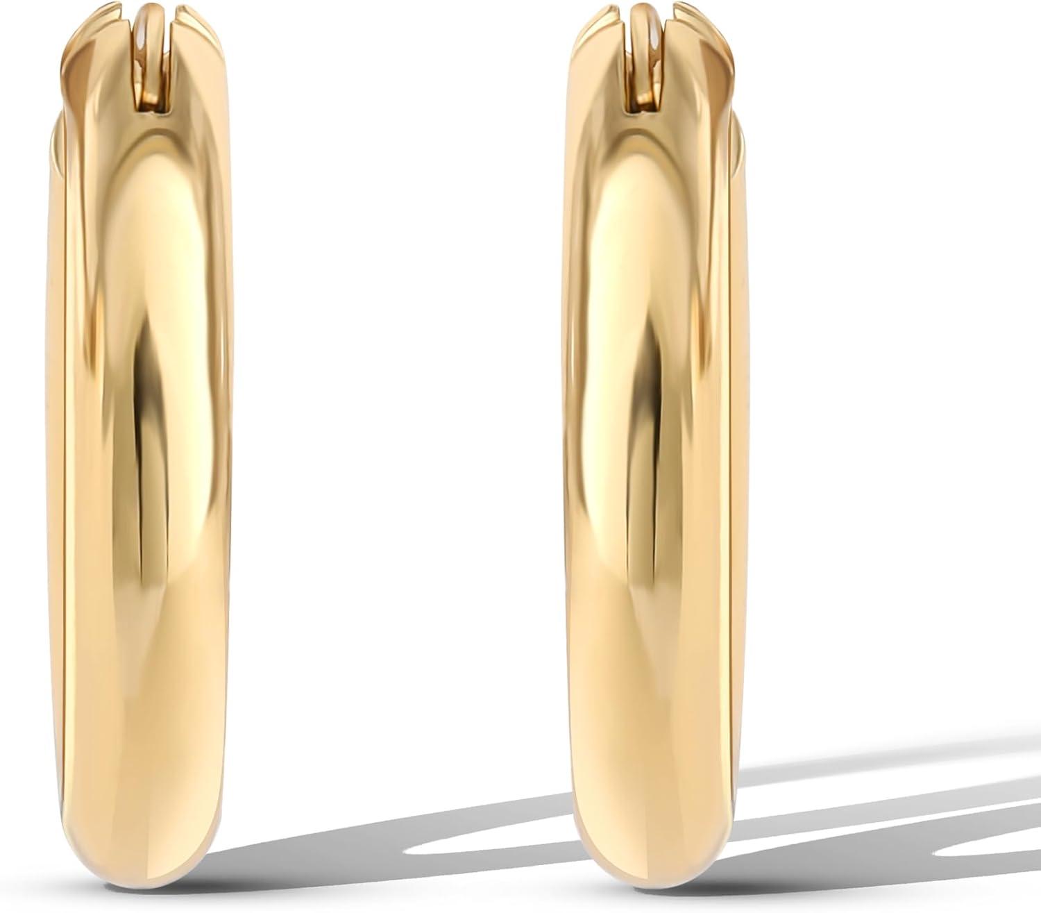 imageJessica Simpson GoldPlated Sterling Silver Hoop Earrings for Women Chunky Gold Hoops