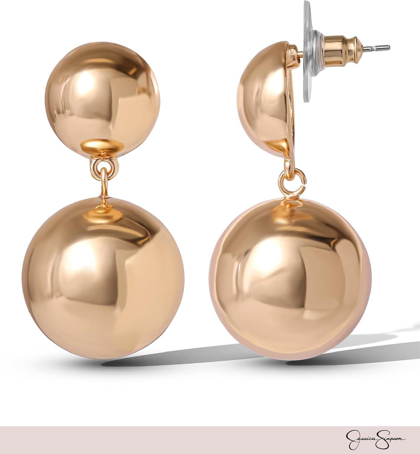 imageJessica Simpson GoldTone Ball Drop Earrings for Women Large Earrings GoldTone