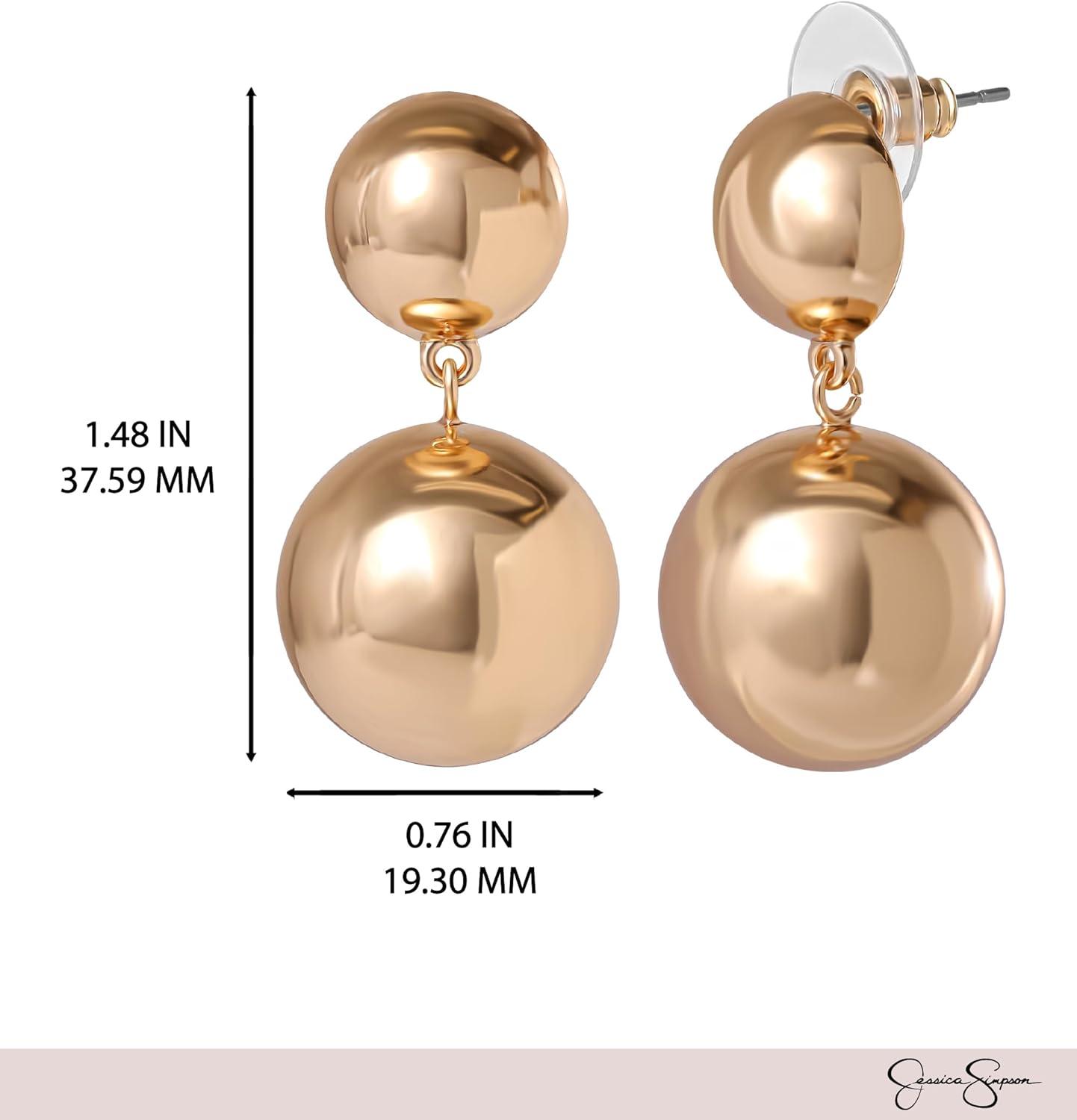 imageJessica Simpson GoldTone Ball Drop Earrings for Women Large Earrings GoldTone