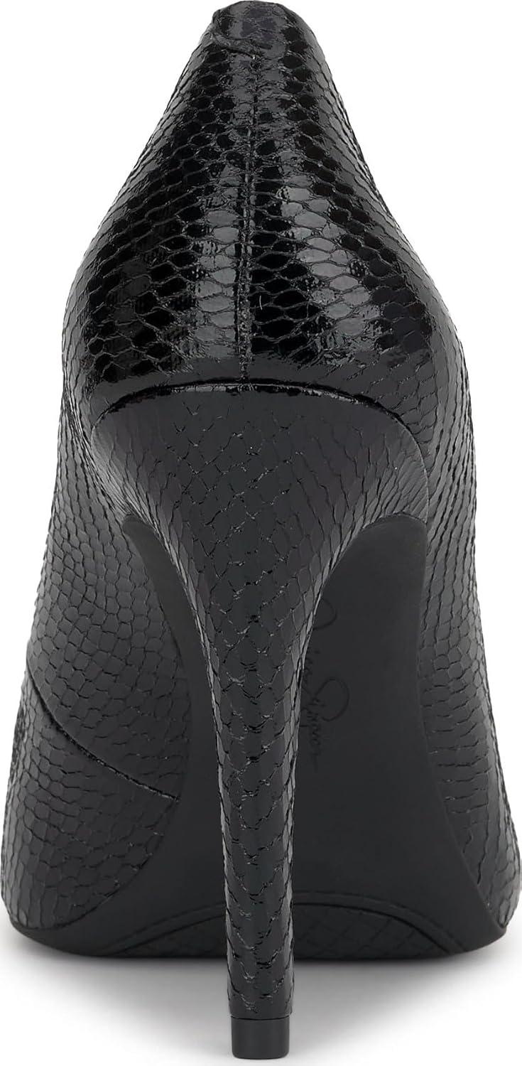 imageJessica Simpson Womens Calie PumpBlack Glazed Snake