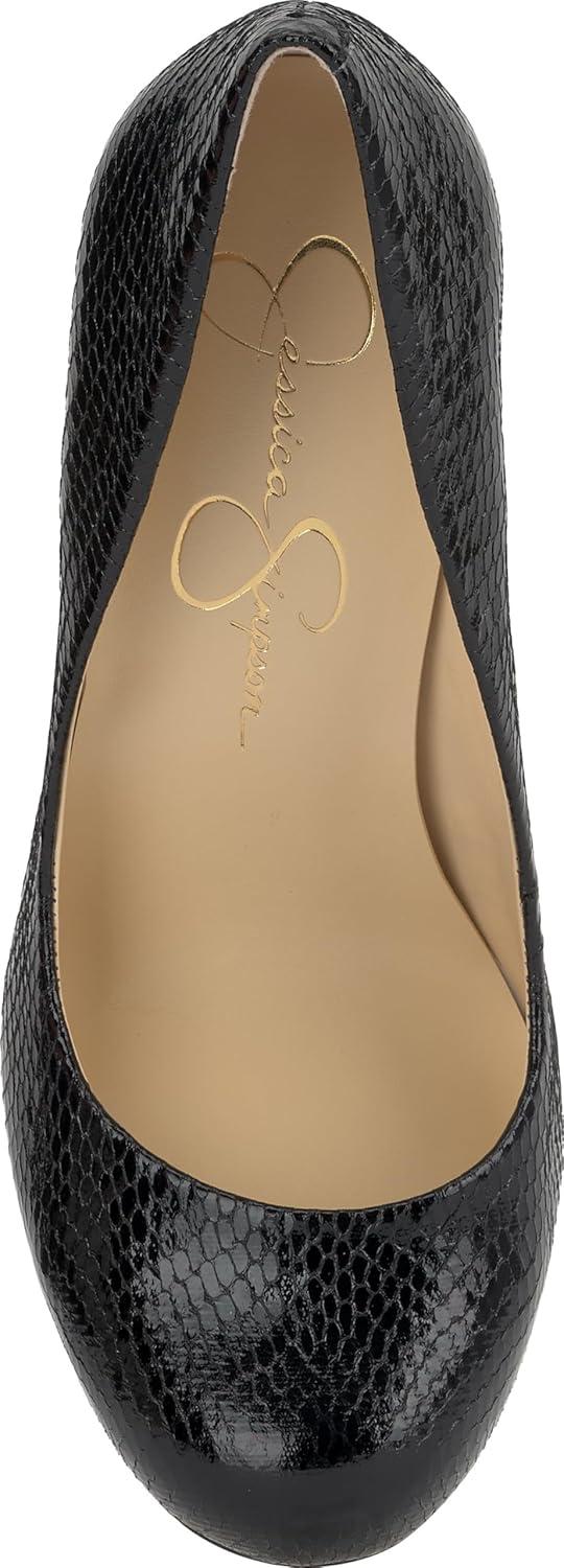 imageJessica Simpson Womens Calie PumpBlack Glazed Snake