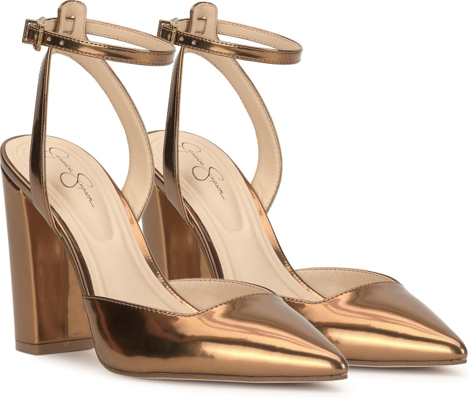 imageJessica Simpson Womens Nazela Pointed Toe PumpsBronze