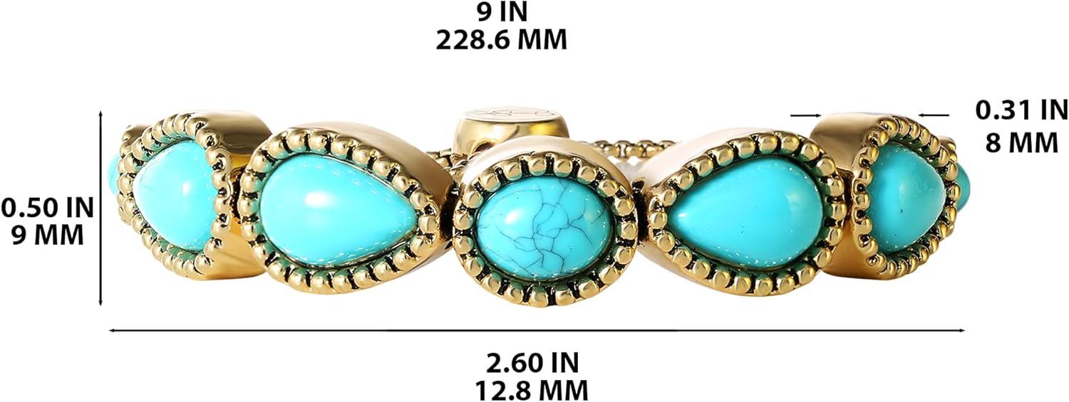 imageJessica Simpson Womens Turquoise Bracelet Oxidized Silver or GoldTone Bracelet with Turquoise StonesGold