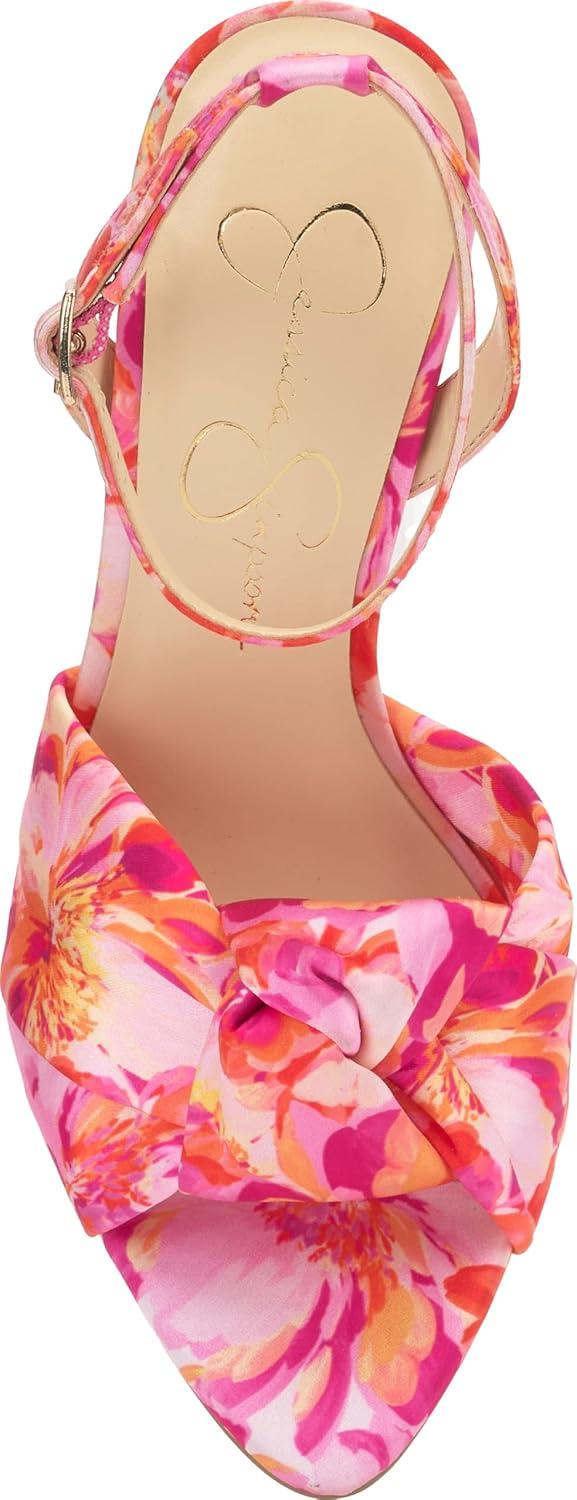 imageJessica Simpson womens NevenyPinkOrange Painterly Floral Satin