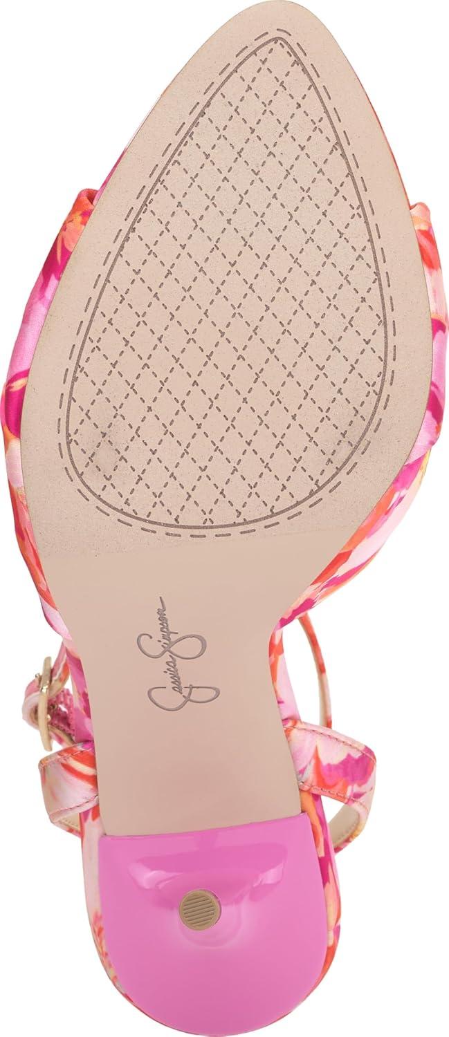imageJessica Simpson womens NevenyPinkOrange Painterly Floral Satin