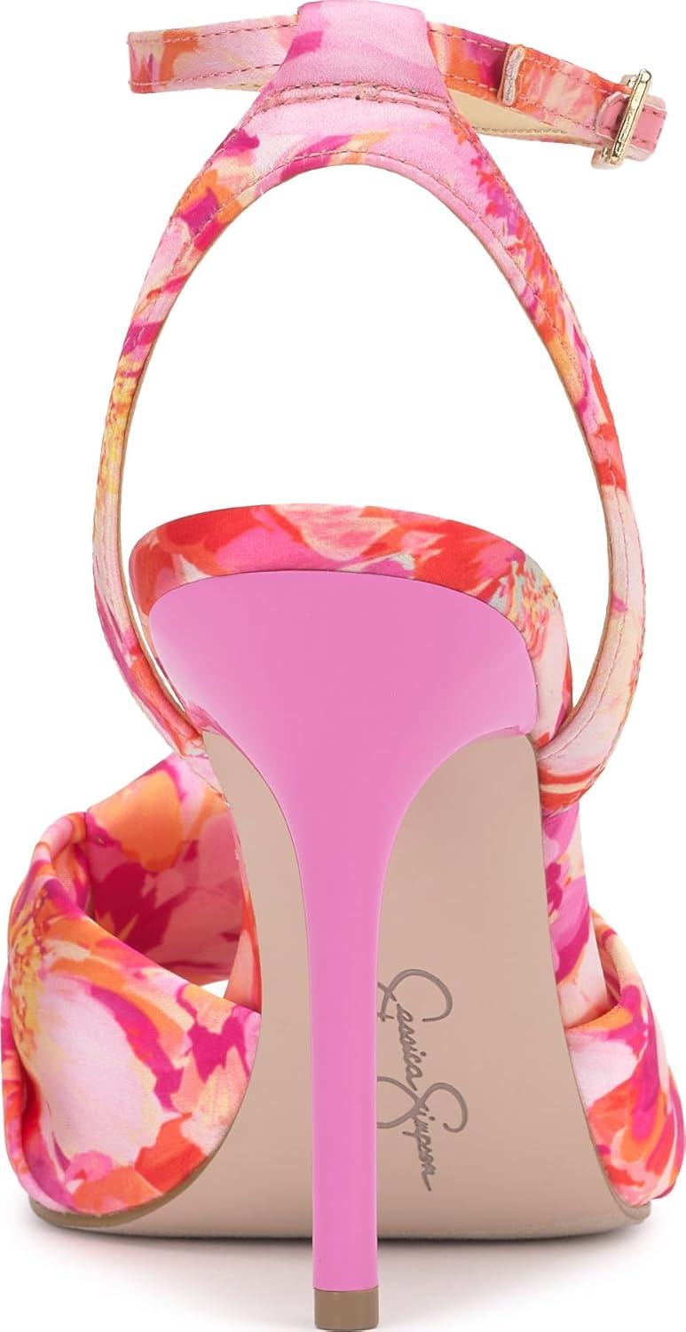 imageJessica Simpson womens NevenyPinkOrange Painterly Floral Satin