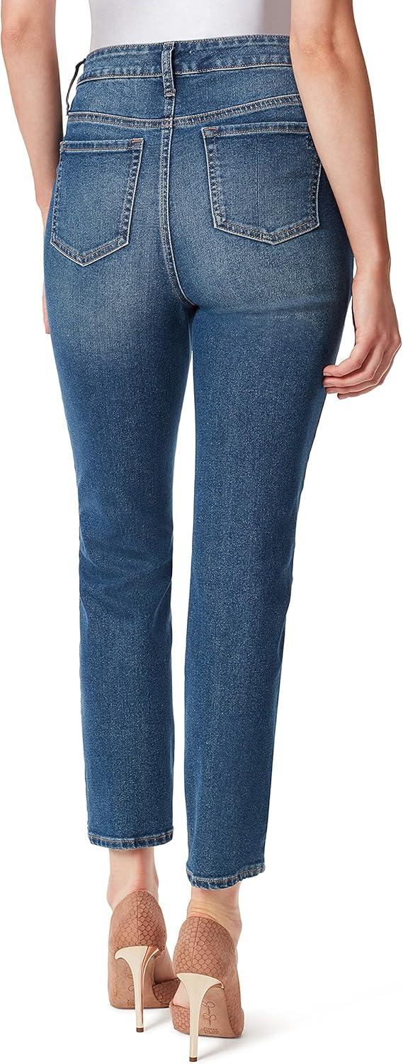 imageJessica Simpson Womens Spotlight High Rise Slim Straight Ankle StandardMidnight Sun