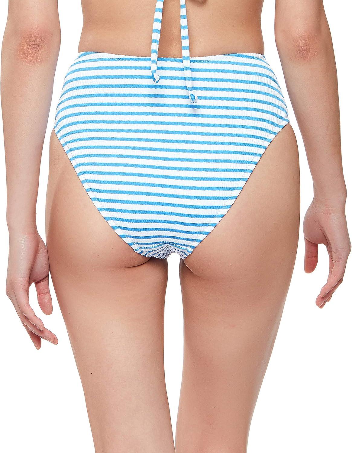 imageJessica Simpson Womens Mix amp Match Stripe Print Bikini Swimsuit Separates Top amp BottomBluebell High Waist Bottom