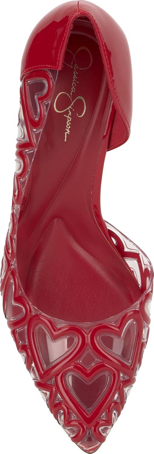 imageJessica Simpson Womens PalvinRed MuseClear Faux Leather