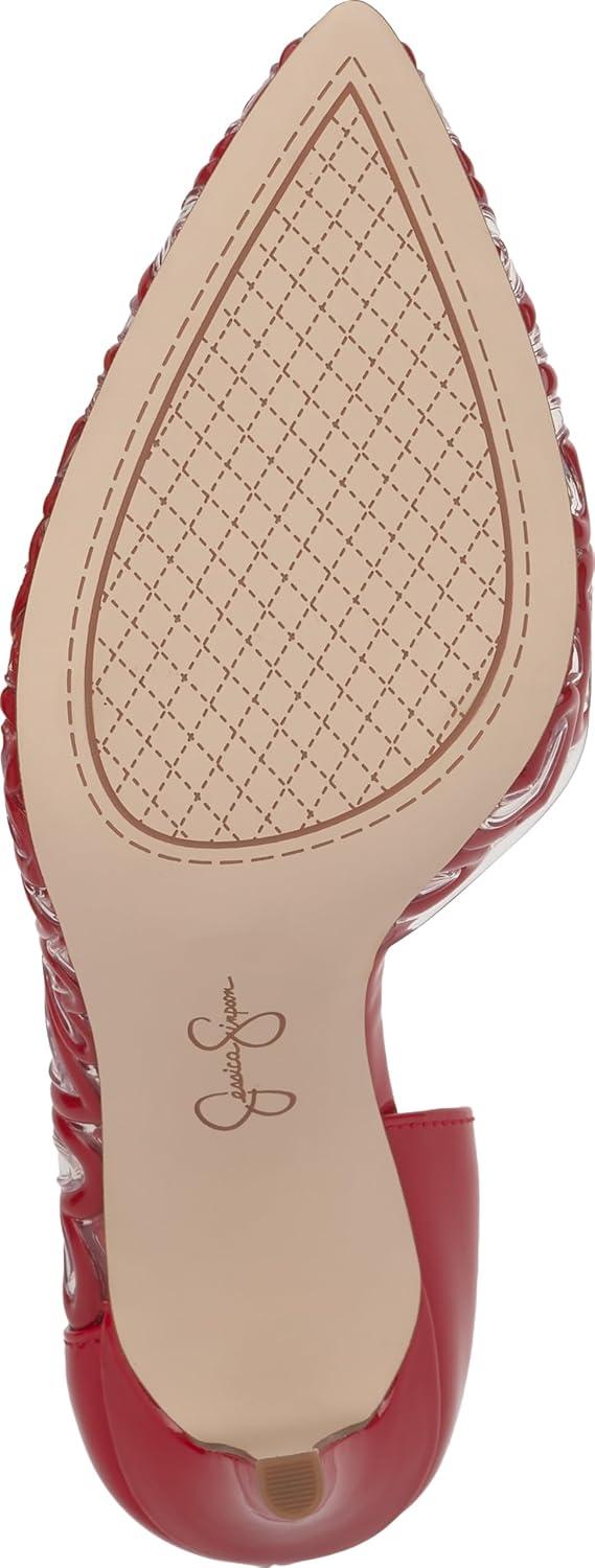 imageJessica Simpson Womens PalvinRed MuseClear Faux Leather