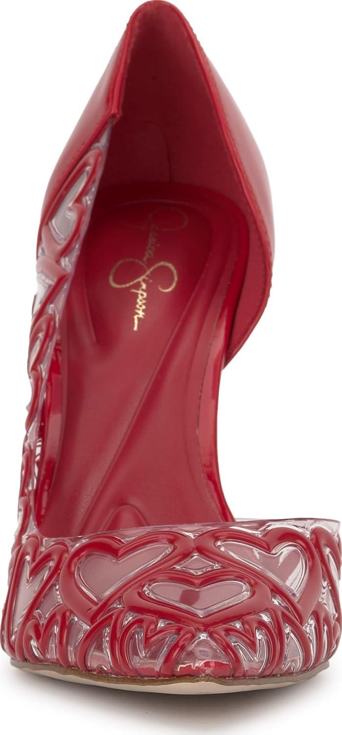 imageJessica Simpson Womens PalvinRed MuseClear Faux Leather