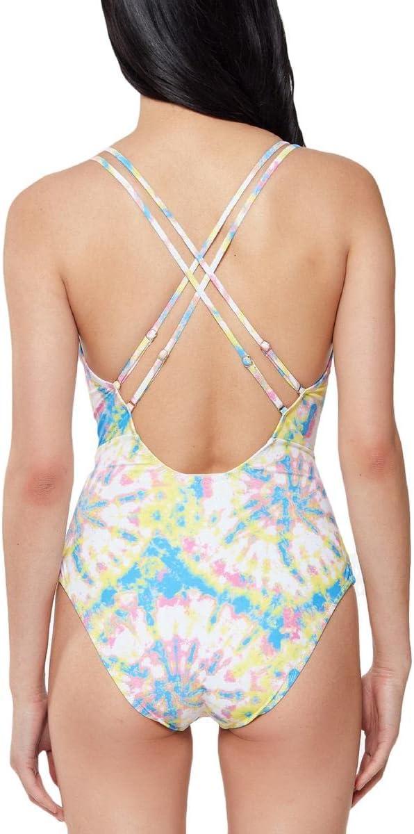imageJessica Simpson Womens V Neck One Piece Swimsuit Bathing SuitSpritz Multi