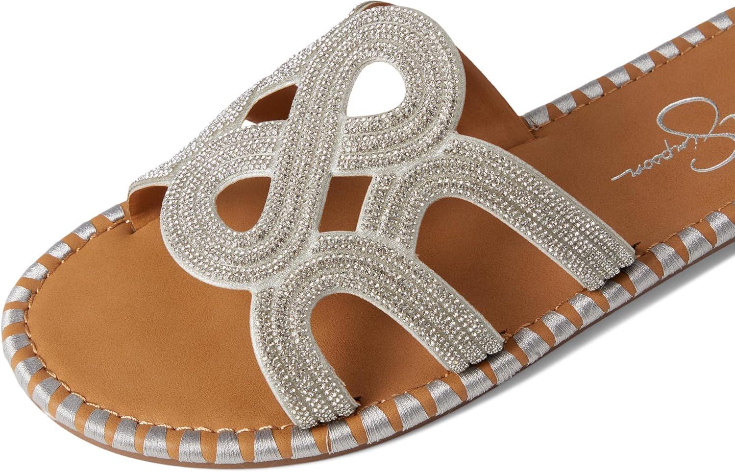 imageJessica Simpson womens Bria Flat Woven SandalsSilver