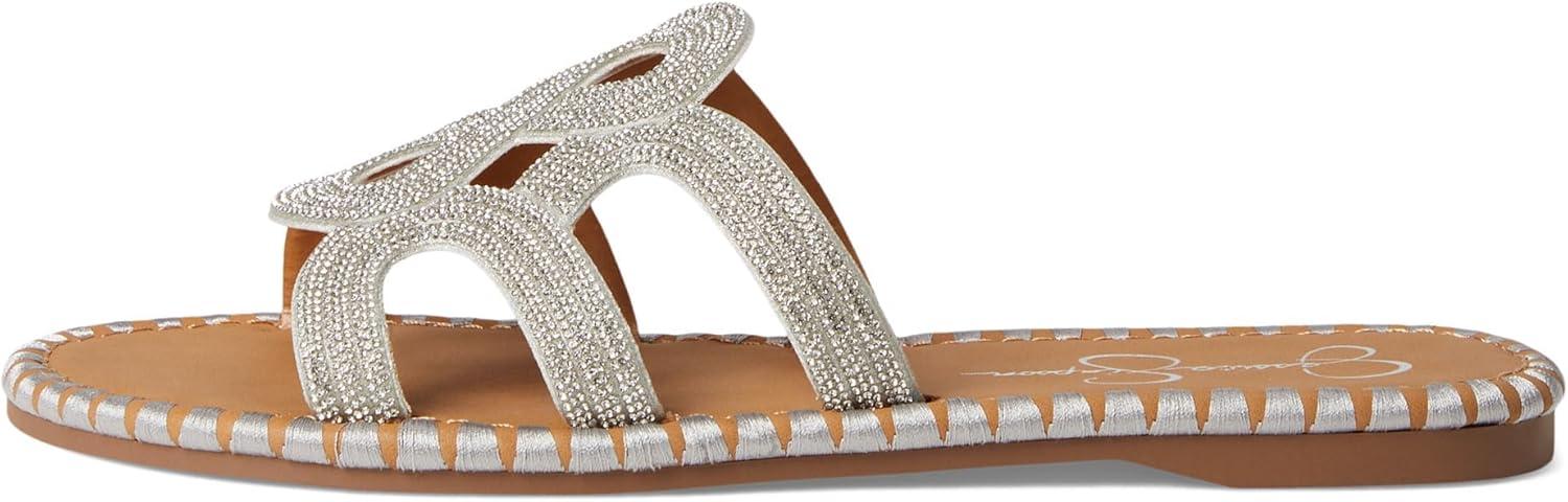 imageJessica Simpson womens Bria Flat Woven SandalsSilver