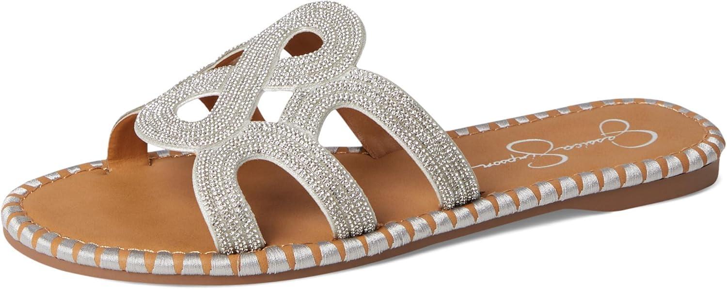 imageJessica Simpson womens Bria Flat Woven SandalsSilver