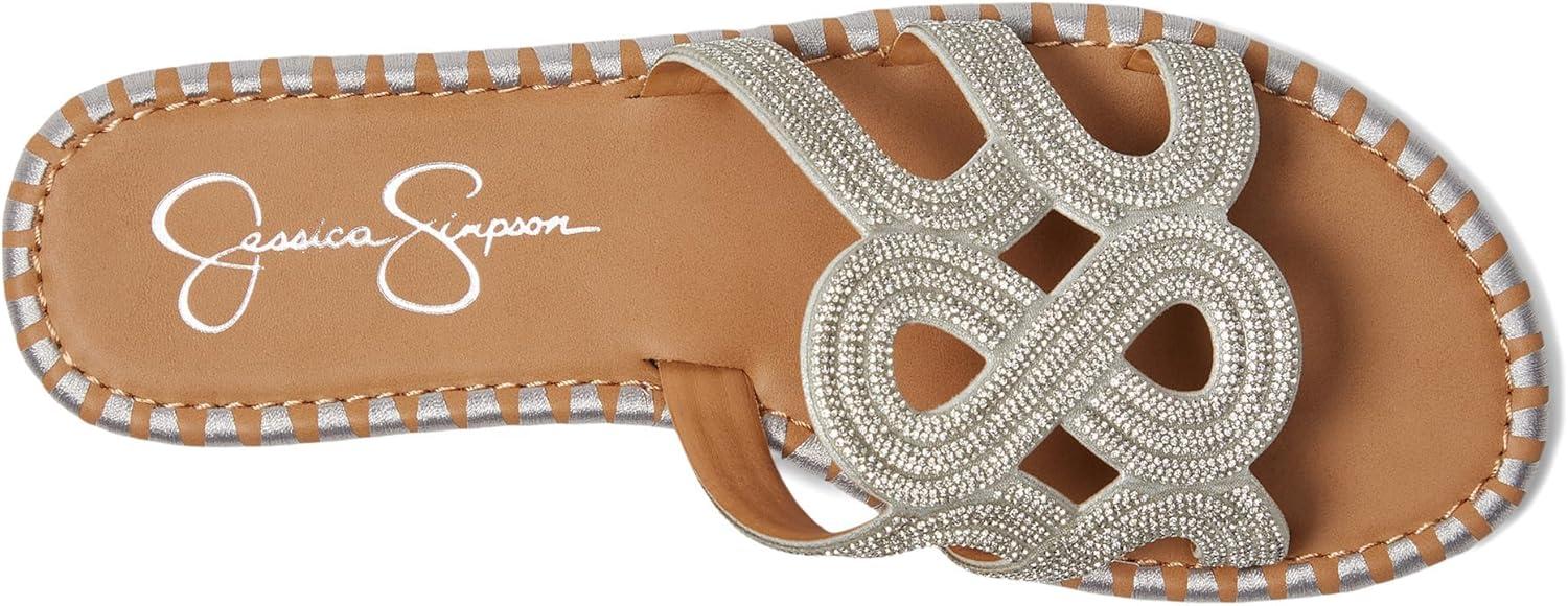 imageJessica Simpson womens Bria Flat Woven SandalsSilver