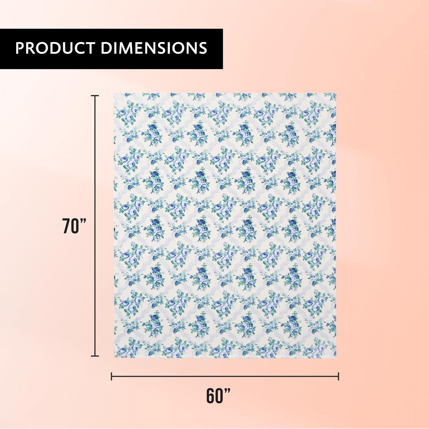 image:imageJessica Simpson Oversized 60X70 Plush Throw Blanket Esther Blush RosesBraelyn Blue Roses