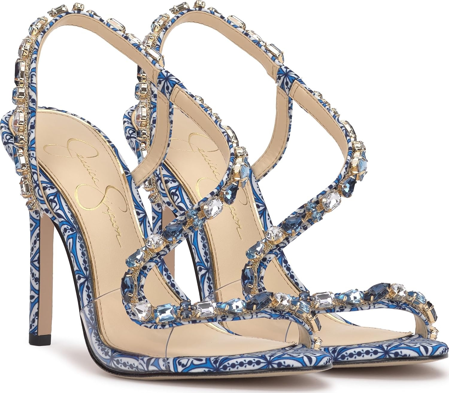 image:imageJessica Simpson Jaycin Embellished Heeled SandalsAtlantic Blue