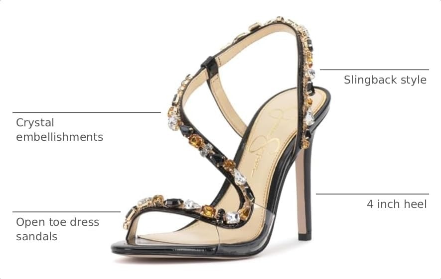 image:imageJessica Simpson Jaycin Embellished Heeled SandalsBlack