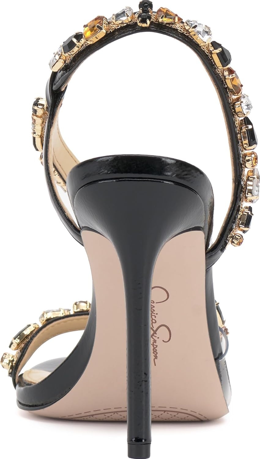 image:imageJessica Simpson Jaycin Embellished Heeled SandalsBlack