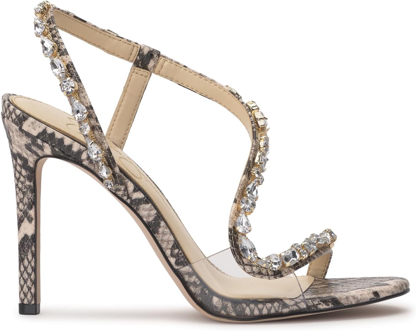 image:imageJessica Simpson Jaycin Embellished Heeled SandalsBlackWhite