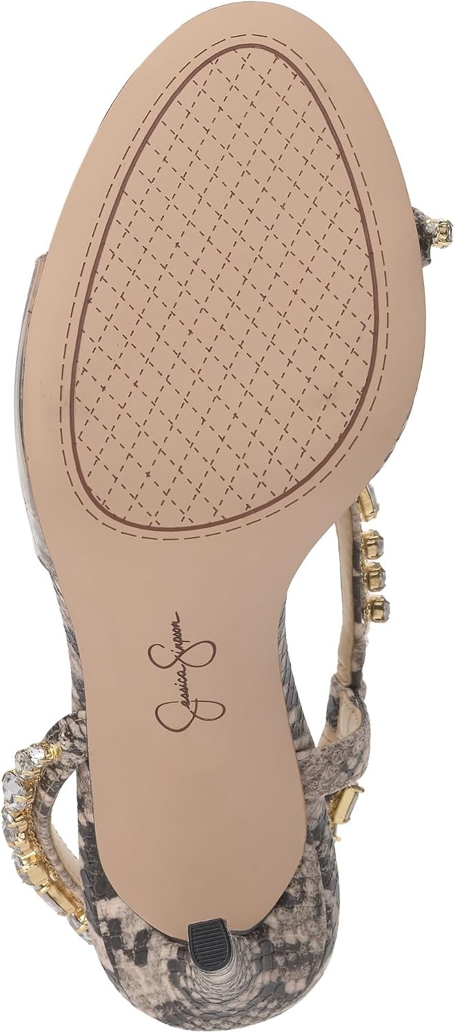 image:imageJessica Simpson Jaycin Embellished Heeled SandalsBlackWhite