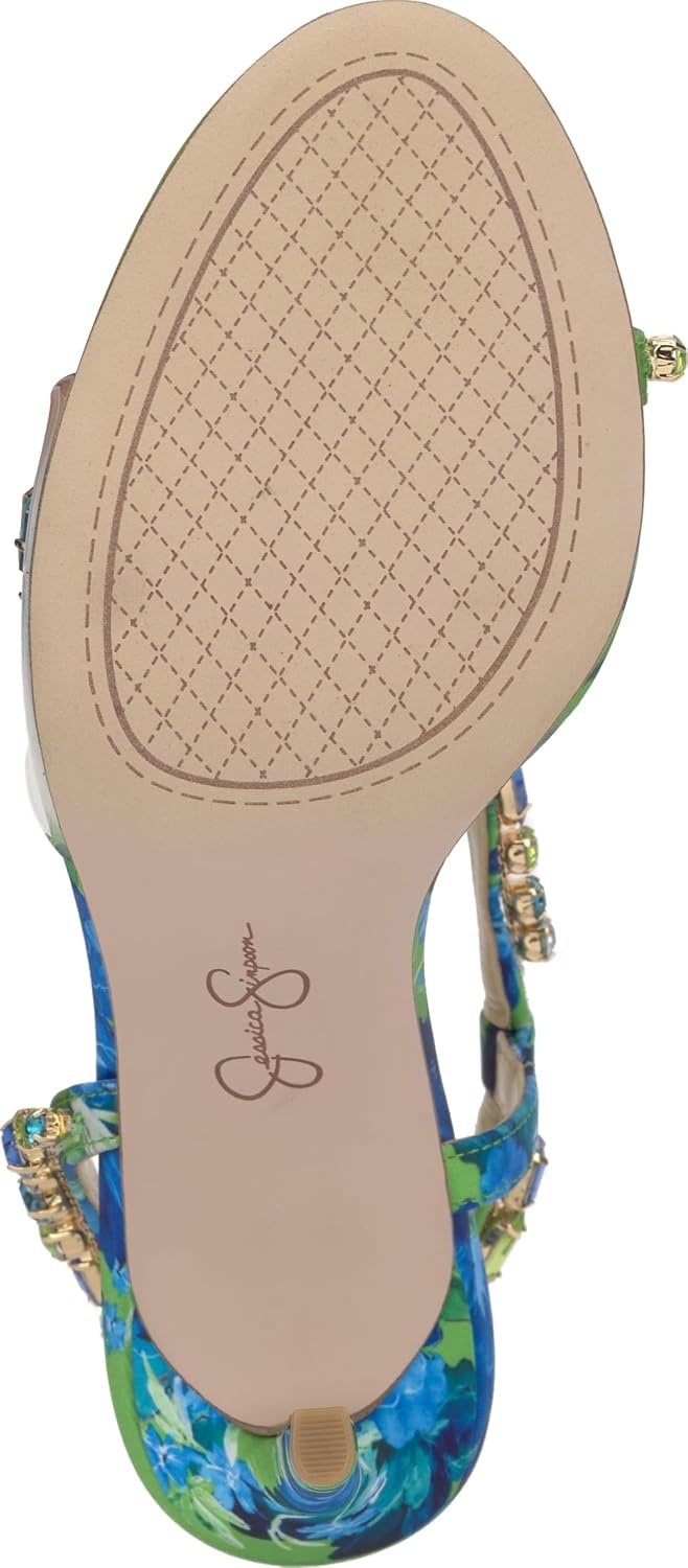 image:imageJessica Simpson Jaycin Embellished Heeled SandalsBlue Green Combo