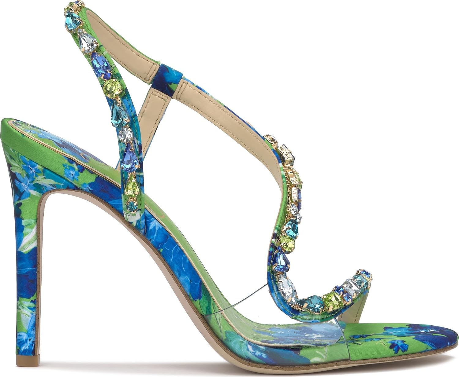 image:imageJessica Simpson Jaycin Embellished Heeled SandalsBlue Green Combo