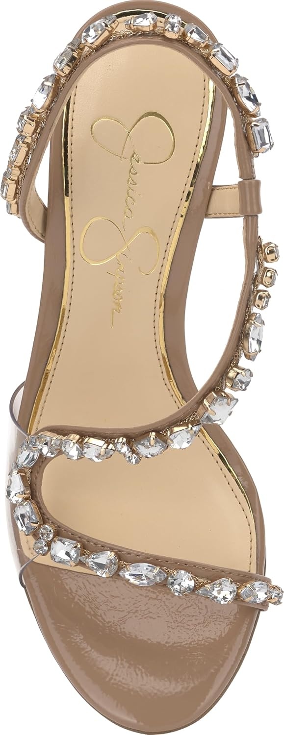 image:imageJessica Simpson Jaycin Embellished Heeled SandalsChai Latte