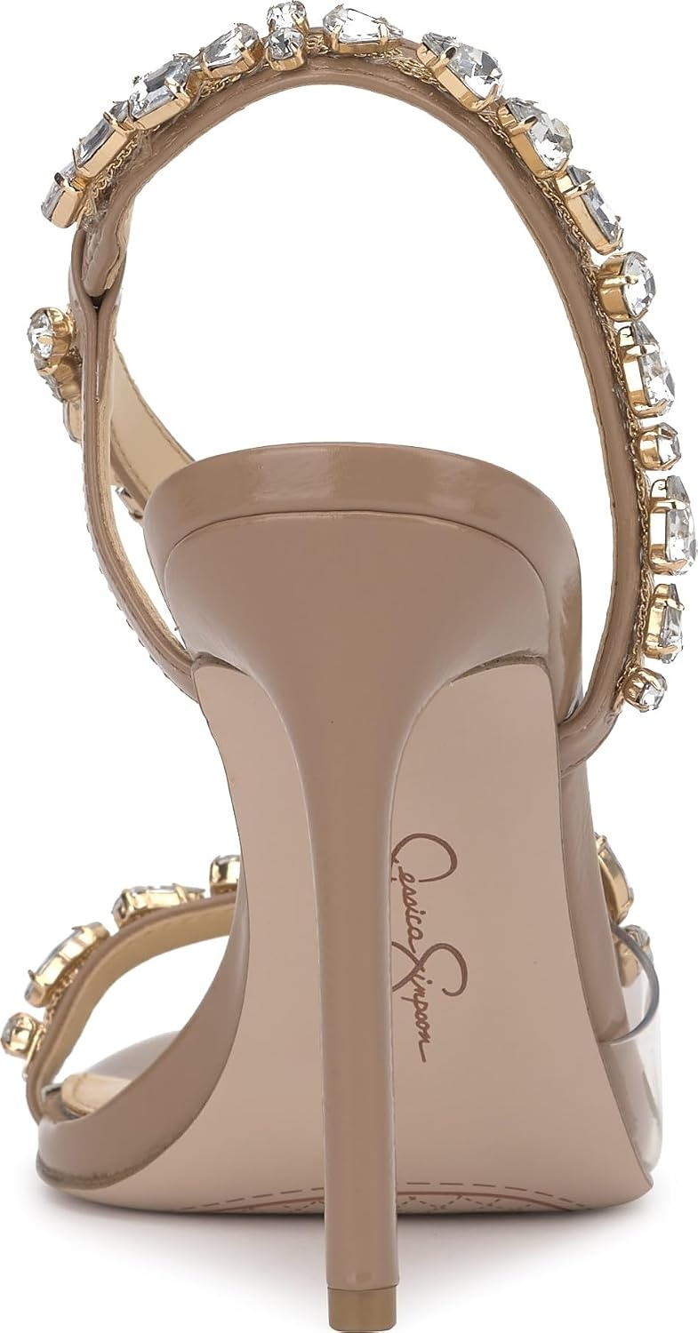 image:imageJessica Simpson Jaycin Embellished Heeled SandalsChai Latte
