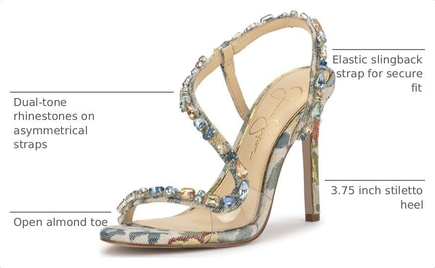 image:imageJessica Simpson Jaycin Embellished Heeled SandalsCream Multi