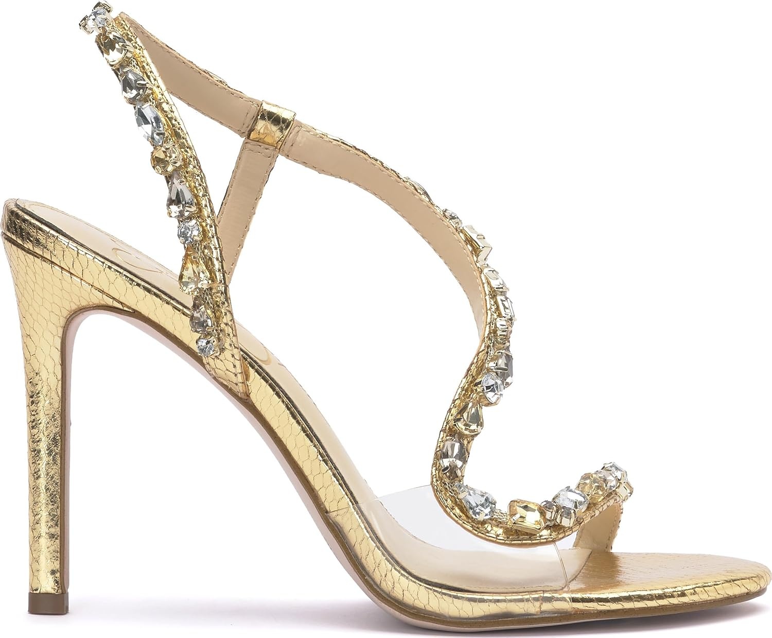 image:imageJessica Simpson Jaycin Embellished Heeled SandalsGoldClear