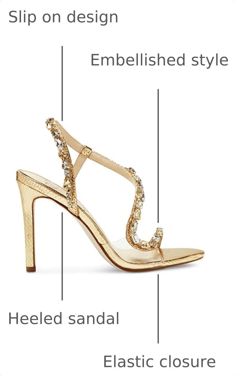 image:imageJessica Simpson Jaycin Embellished Heeled SandalsGoldClear