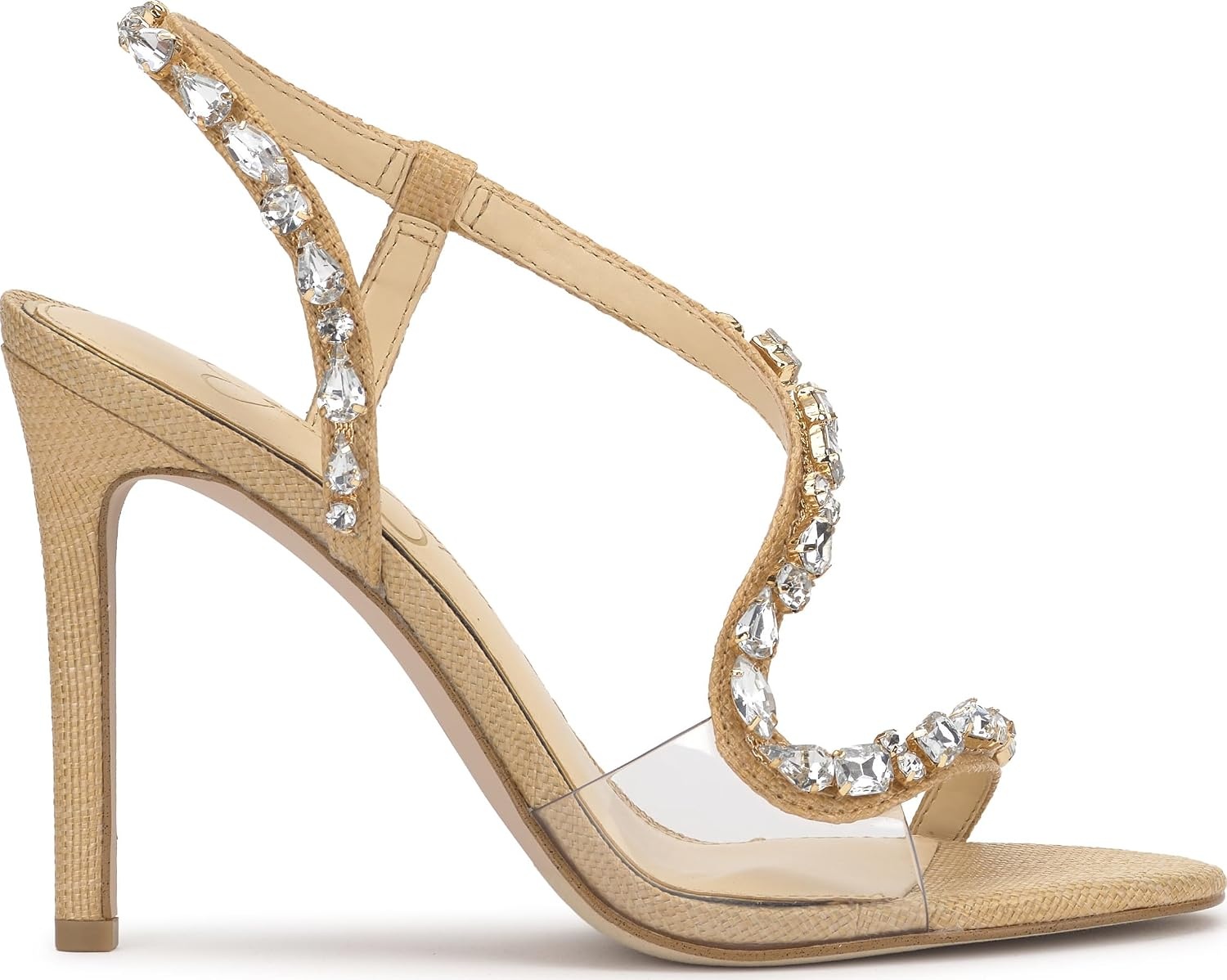 image:imageJessica Simpson Jaycin Embellished Heeled SandalsNatural Raffia