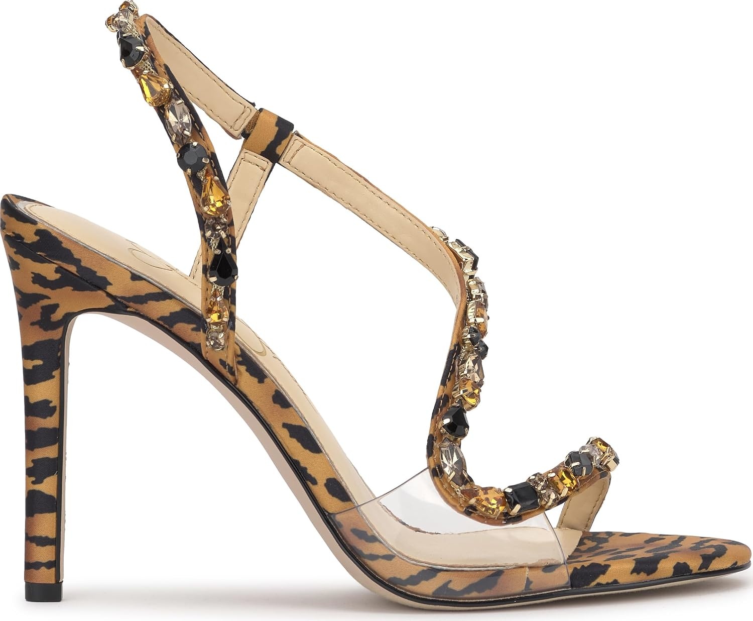 image:imageJessica Simpson Jaycin Embellished Heeled SandalsNatural Tiger Print
