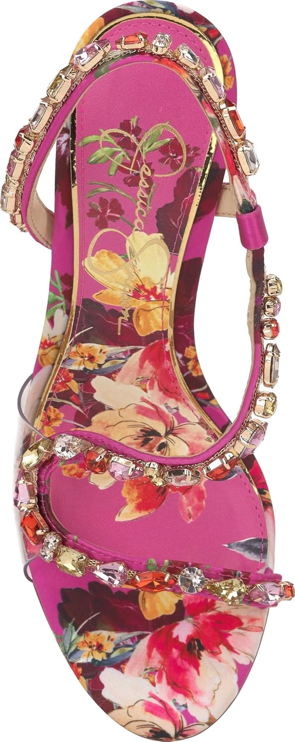 image:imageJessica Simpson Jaycin Embellished Heeled SandalsPink Combo