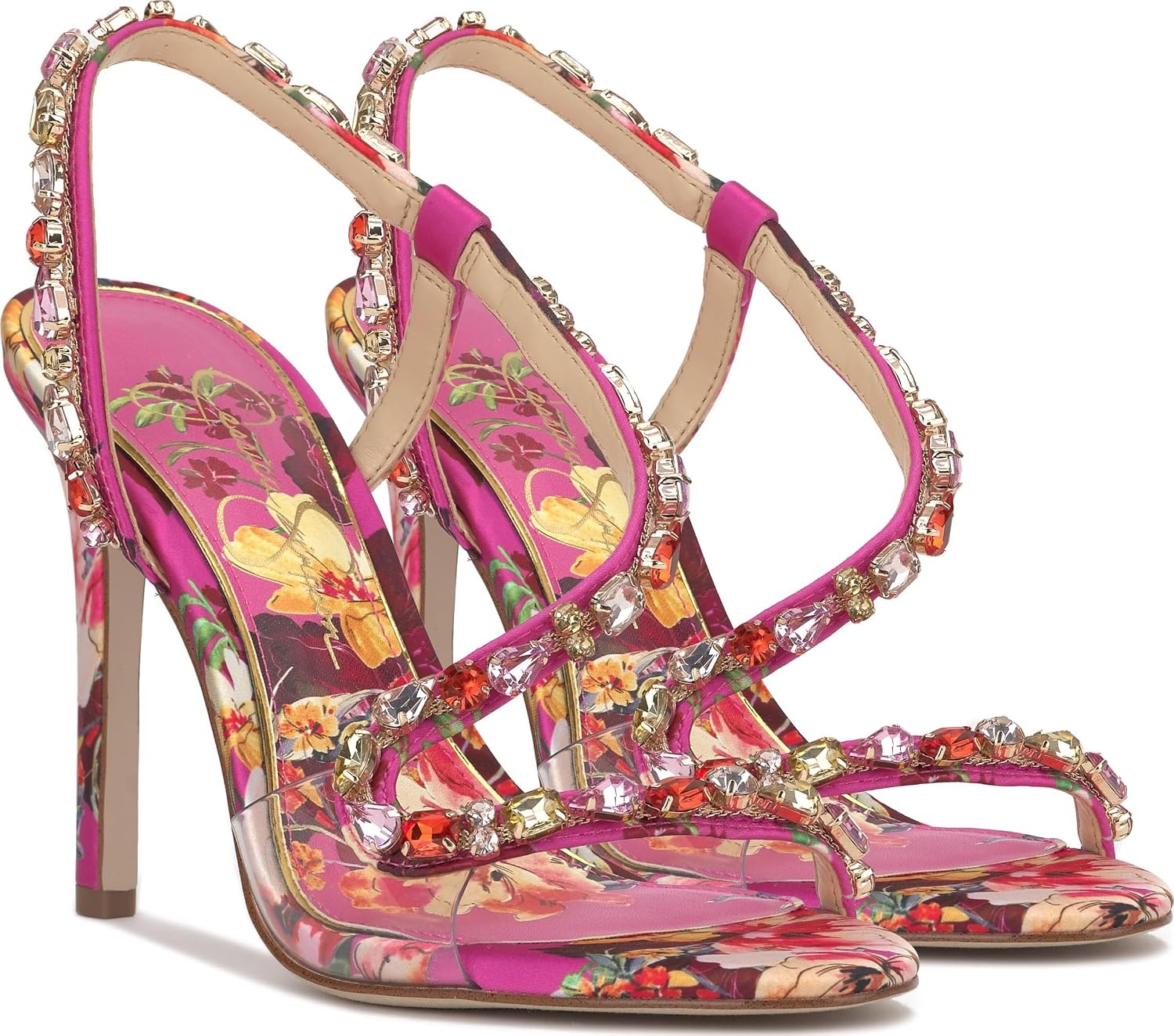 image:imageJessica Simpson Jaycin Embellished Heeled SandalsPink Combo