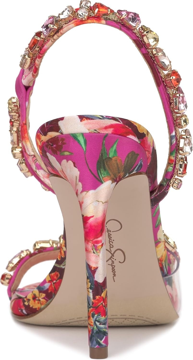 image:imageJessica Simpson Jaycin Embellished Heeled SandalsPink Combo