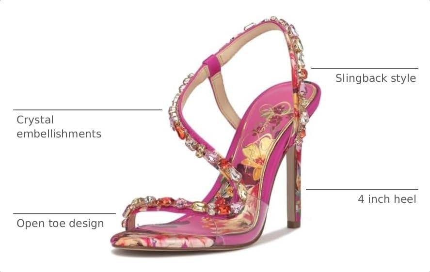 image:imageJessica Simpson Jaycin Embellished Heeled SandalsPink Combo