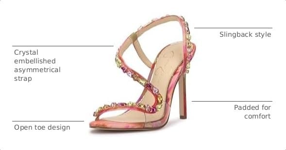 image:imageJessica Simpson Jaycin Embellished Heeled SandalsPink Red Combo