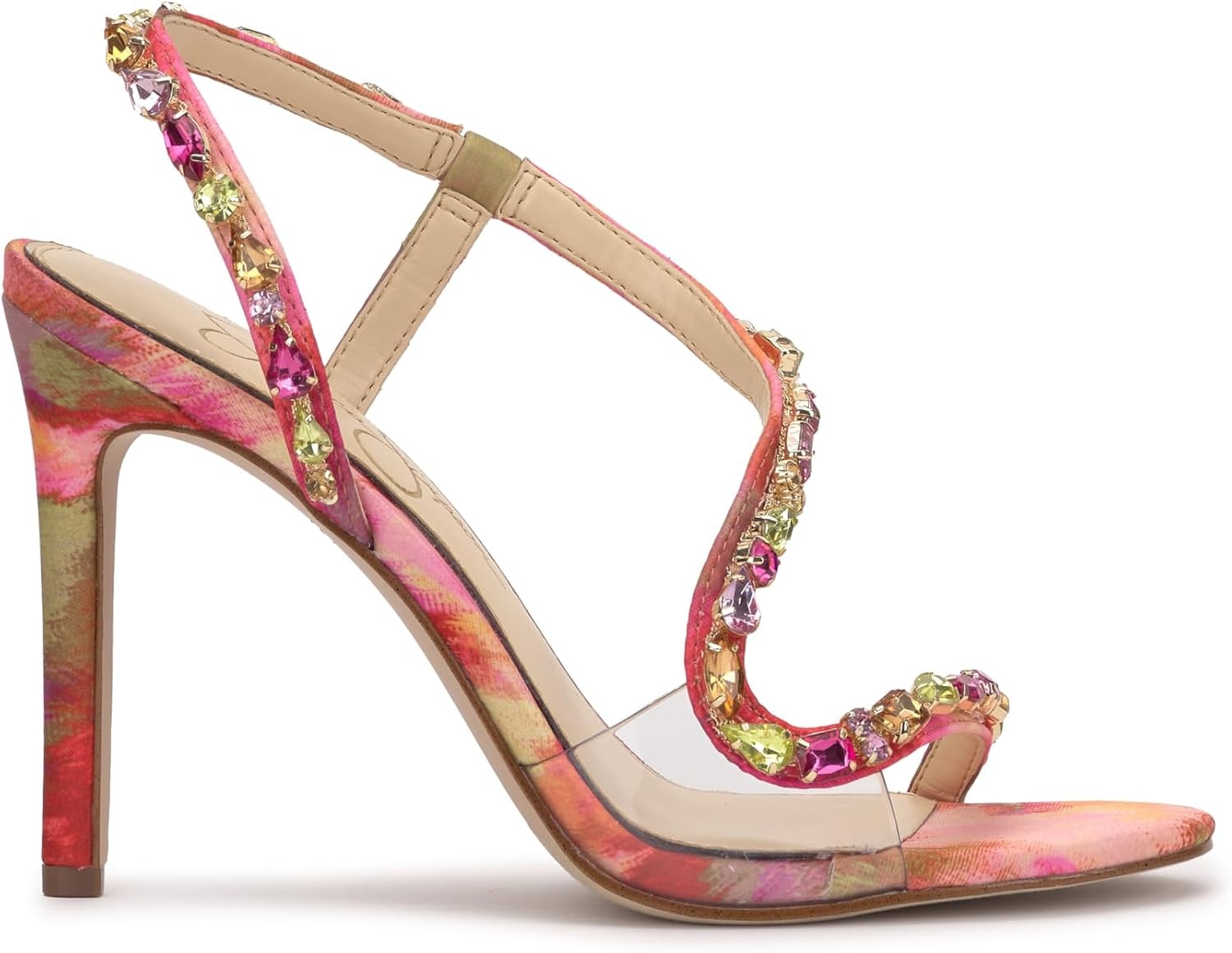 image:imageJessica Simpson Jaycin Embellished Heeled SandalsPink Red Combo