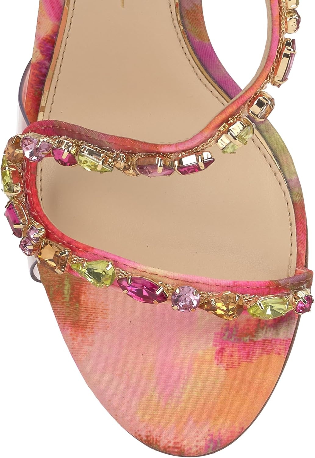 image:imageJessica Simpson Jaycin Embellished Heeled SandalsPink Red Combo