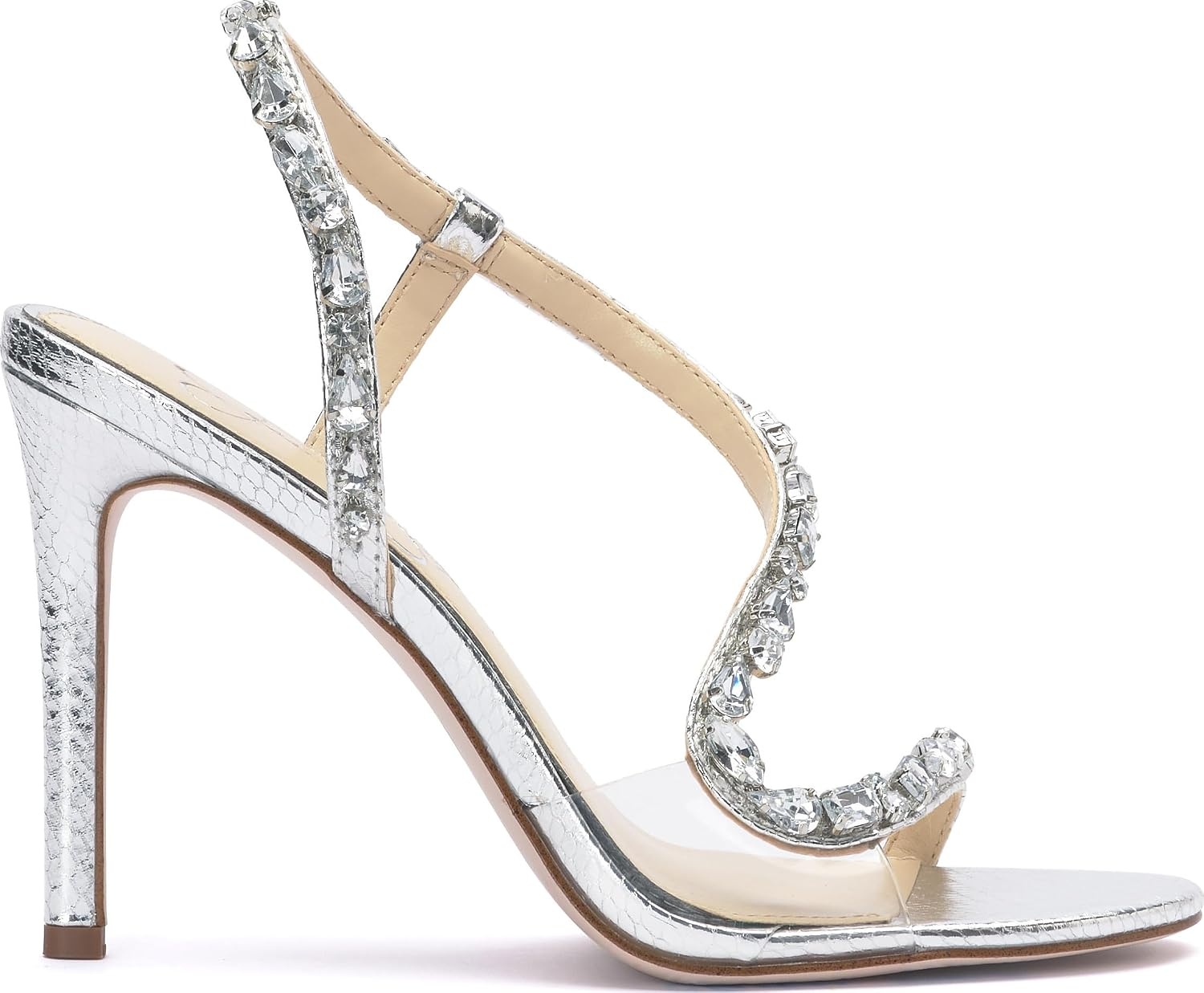 image:imageJessica Simpson Jaycin Embellished Heeled SandalsSilverClear