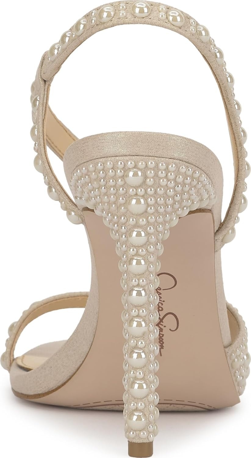 image:imageJessica Simpson Jaycin Embellished Heeled SandalsSoft Ivory