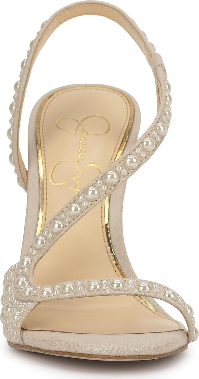 image:imageJessica Simpson Jaycin Embellished Heeled SandalsSoft Ivory