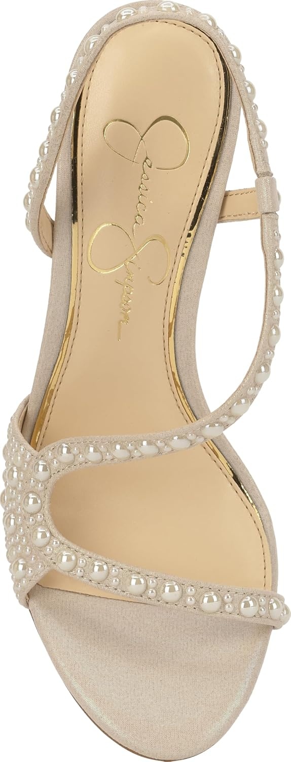 image:imageJessica Simpson Jaycin Embellished Heeled SandalsSoft Ivory