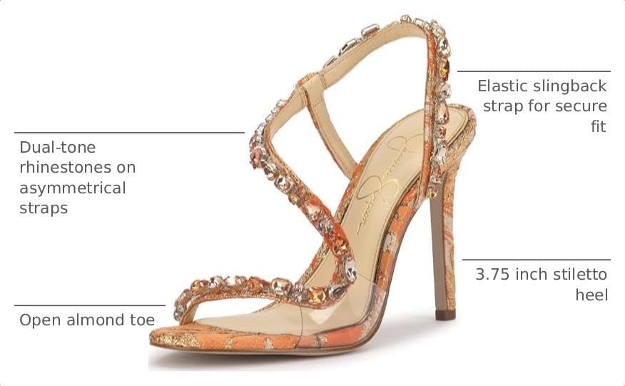 image:imageJessica Simpson Jaycin Embellished Heeled SandalsTangerine Combo