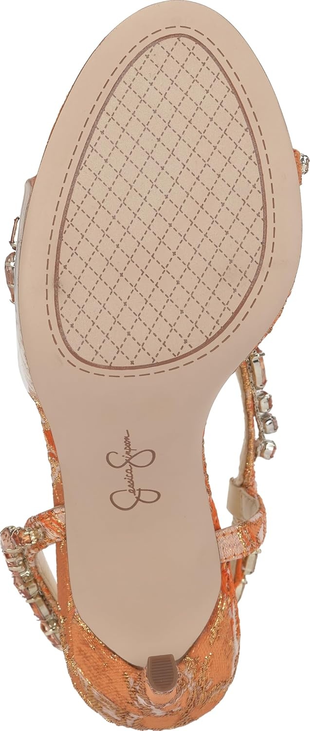 image:imageJessica Simpson Jaycin Embellished Heeled SandalsTangerine Combo